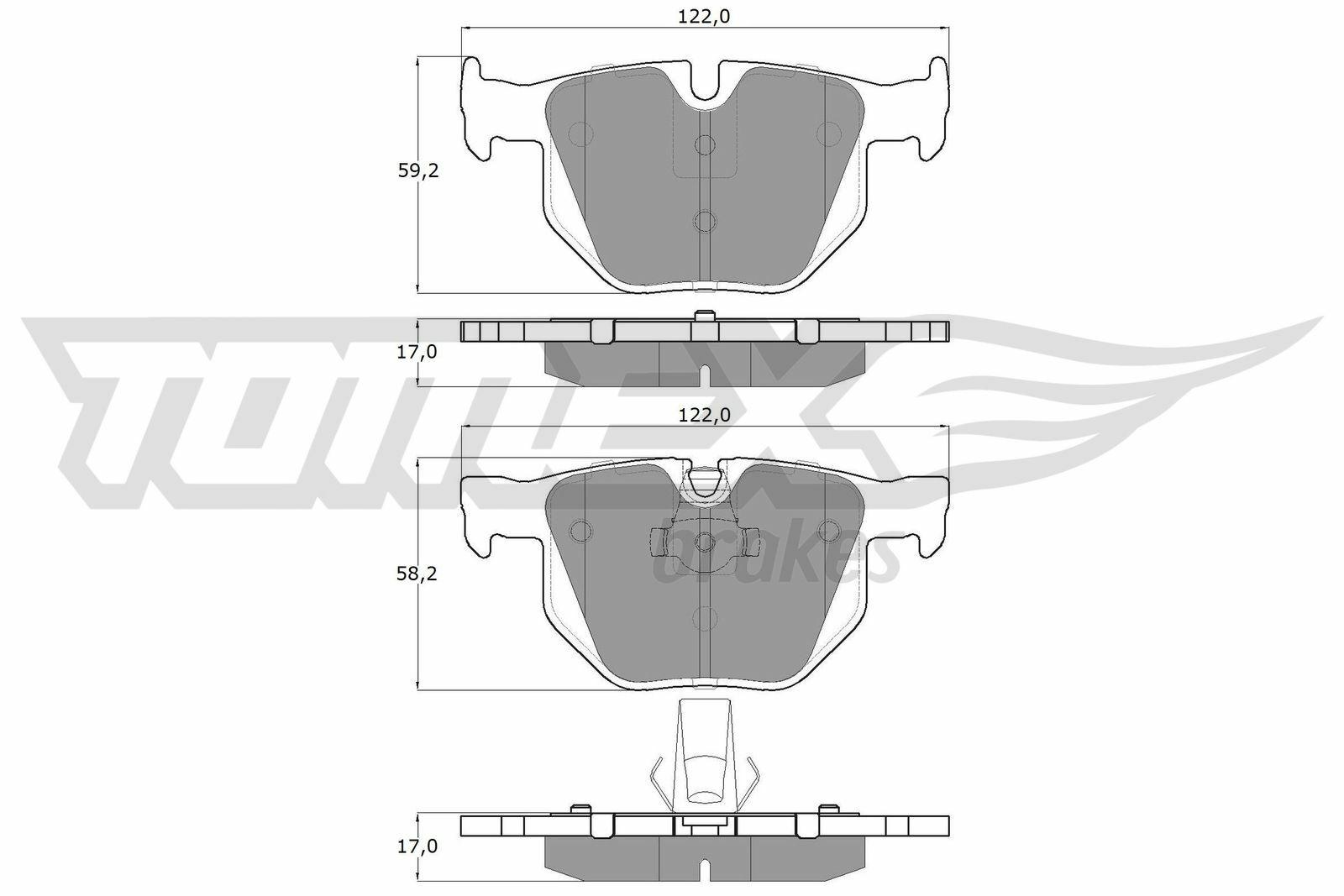 Sada brzdových destiček, kotoučová brzda TOMEX Brakes